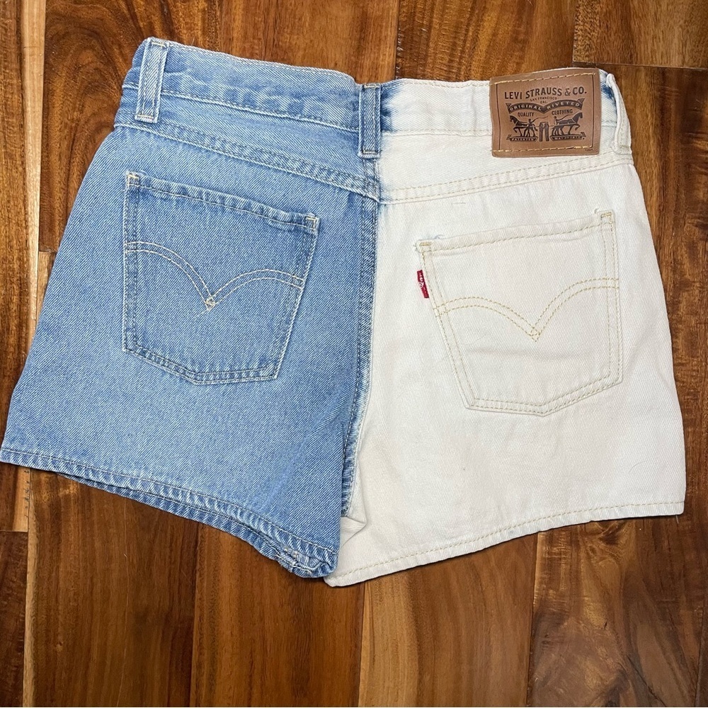 Levi's Two-Tone Kids Denim Shorts - Blue & White